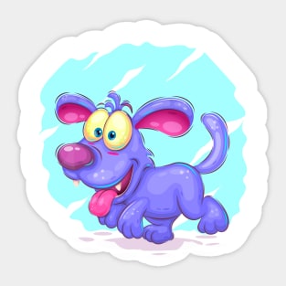 Blue puppy walking Sticker